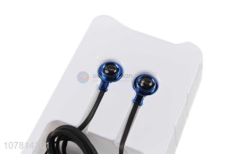 Fashion style metal wired in-ear headphones bass earplugs