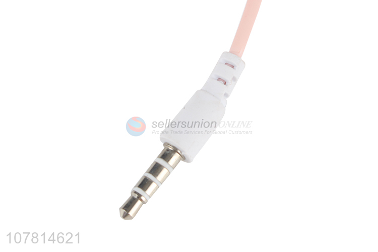 Creative female pink earphone in-ear phone headset