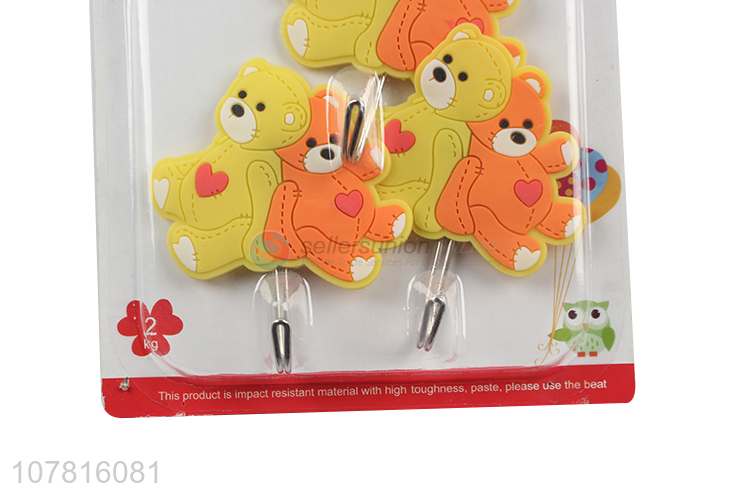 New Arrival Cute Bear Design Adhesive Hook Wall Hooks