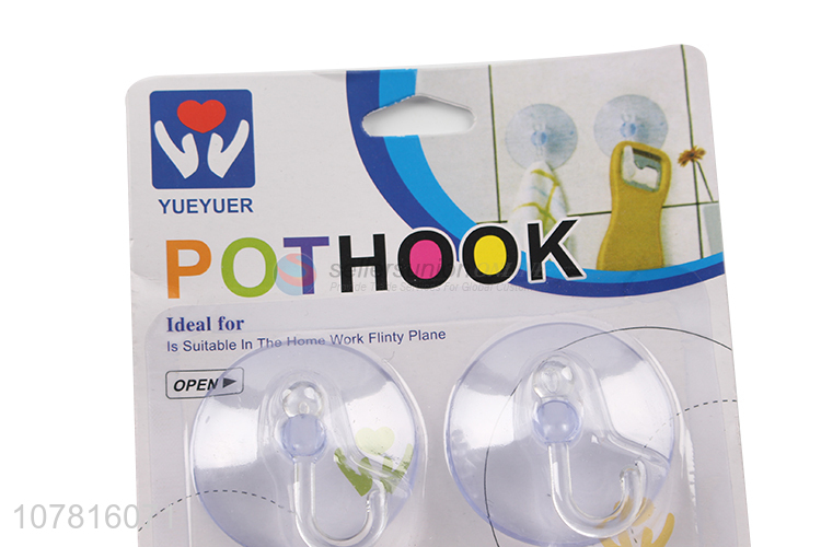 Hot Selling Plastic Clear Sucker Hook Cheap Pothook