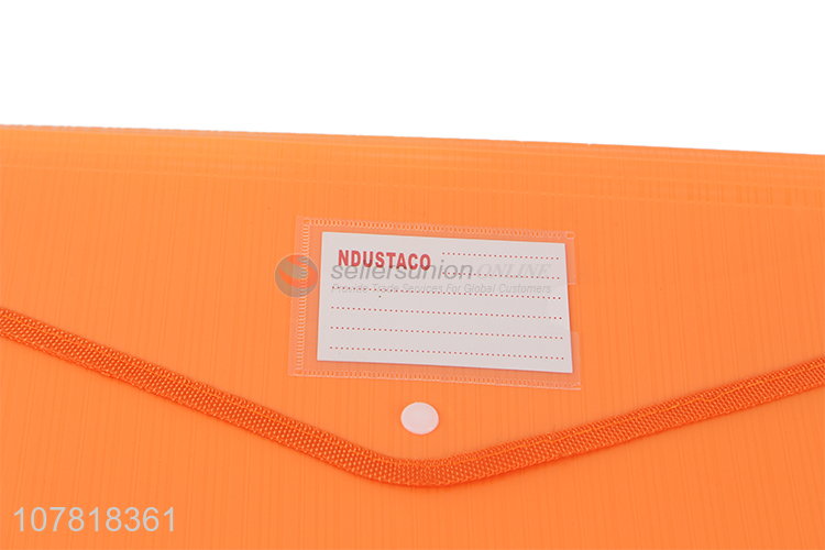 New arrival orange horizontal snap button office document bag