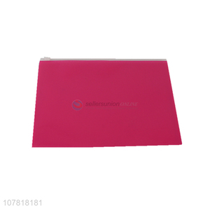 New style green solid color office folder with plastic zipper