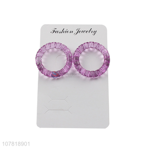 Wholesale clear purple acrylic hoop earrings circle earrings for women