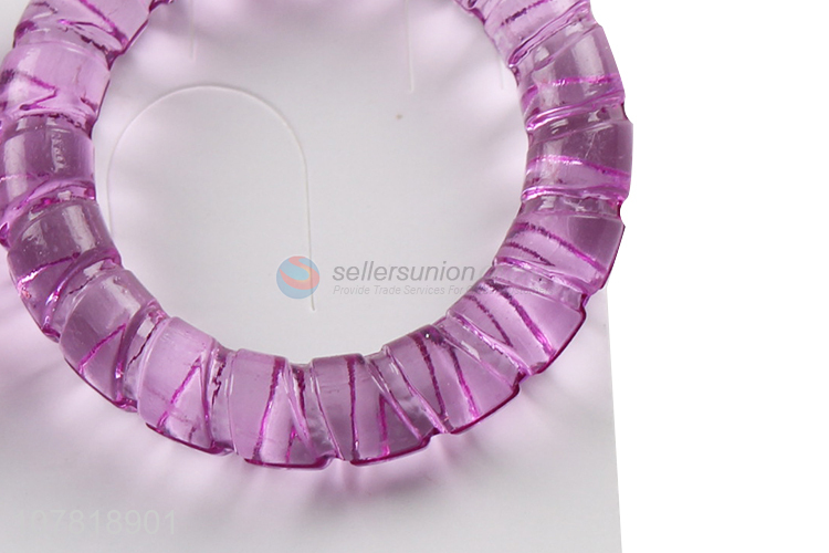 Wholesale clear purple acrylic hoop earrings circle earrings for women