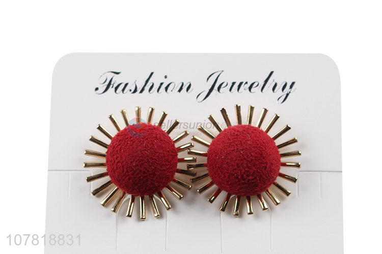 Wholesale retro festive women ear stud fashion brass earrings