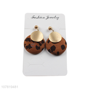 New product chic French style fabric wrapped round earrings jewelry