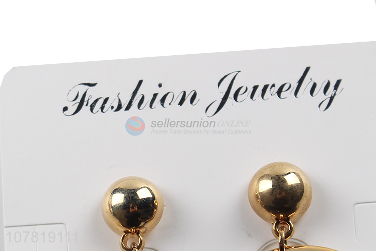 Wholesale creative polyester wrapped metal earrings ladies jewelry