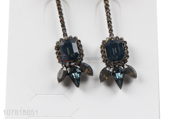 New product colored resin stone alloy drop earring statement earring