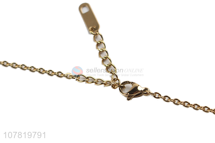 New design chic ladies brass chain necklace women fashion jewelry