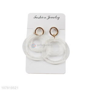 New style European and American style patterned acrylic hoop earrings