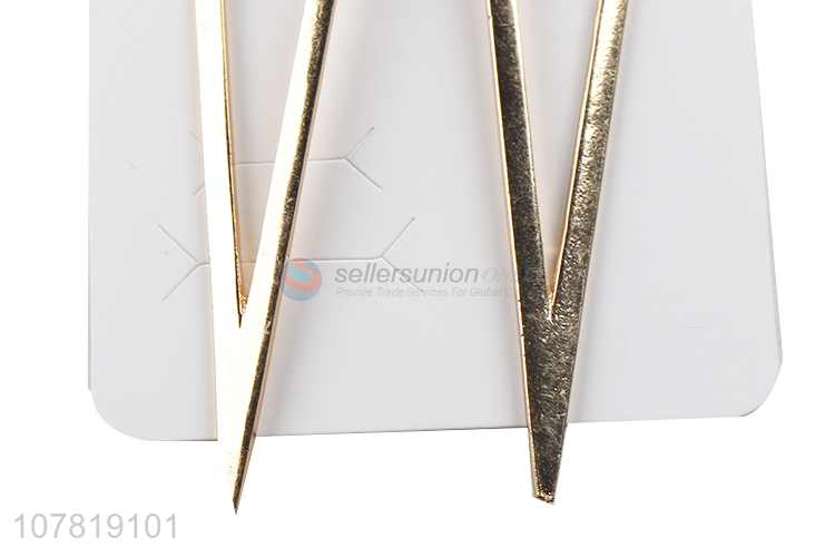 China factory geometric flat metal earrings with gold plating