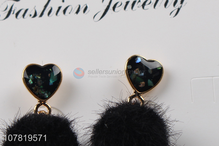 New arrival personalized fashionable versatile pompom drop earrings