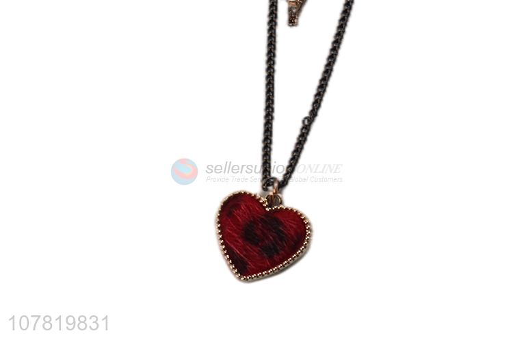 China factory 3 layers statement necklace heart pendant necklace