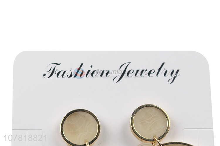 China factory fashionable round acrylic drop earrings ladies earrings