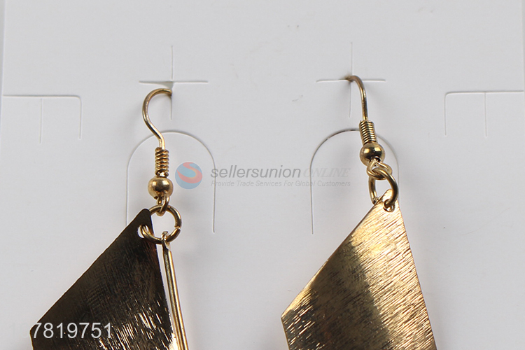 Hot sale gold plating metal geometric statement earrings dangle earrings