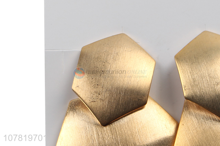 Wholesale matte gold plating stainless steel geometric earrings for wome