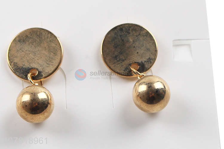 China factory fashion simple jewelry gold metal stud earrings