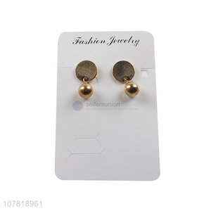 China factory fashion simple jewelry gold metal stud earrings