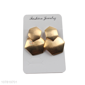 Wholesale matte gold plating stainless steel geometric earrings for wome