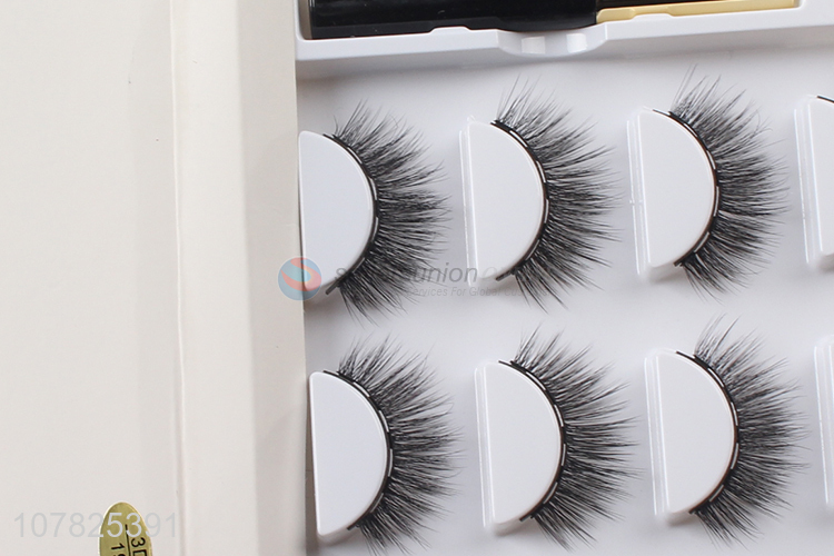 Factory direct sale 3D long cross false eyelashes with tweezers