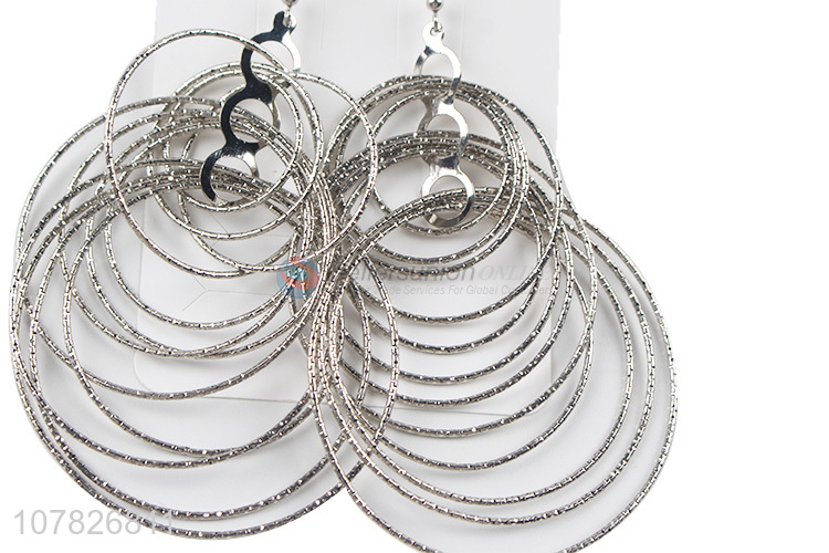 Custom Fine Metal Circles Exaggerated Earrings For Women