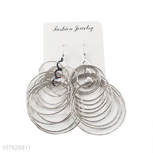 Custom Fine Metal Circles Exaggerated Earrings For Women