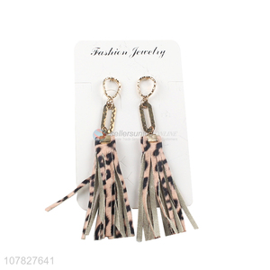 High Quality Pu Tassel Earring Ladies Dangle Earring