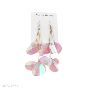 Hot Selling Plastic Sequins Hook Earring Ladies Dangle Earring