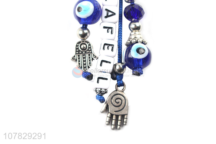 New arrival blue bead chain keychain pendant decoration