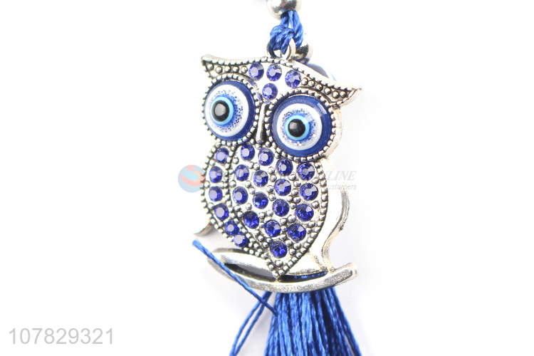 New fashion metal keychain blue bead pendant