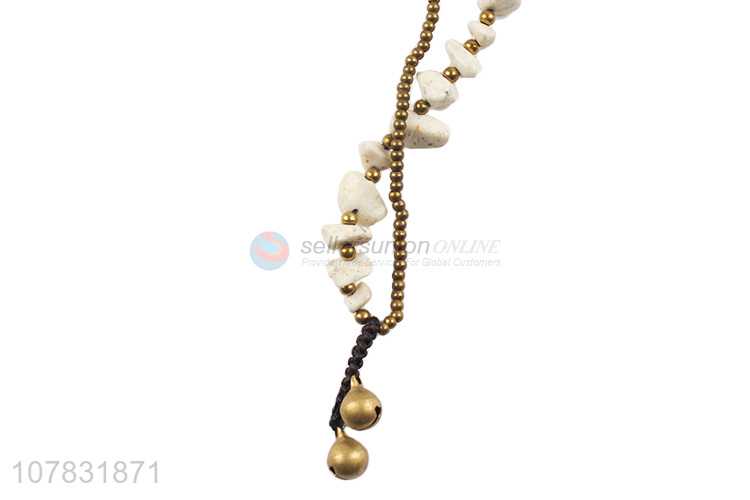 New creative gold bracelet double bead chain with bells