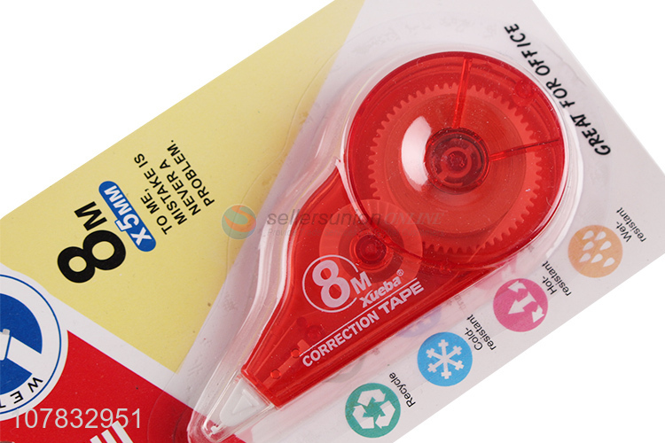 High quality red plastic 8m correction tape for students