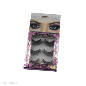 Hot sale 6D 3 pairs various glitter false eyelashes faux eyelashes