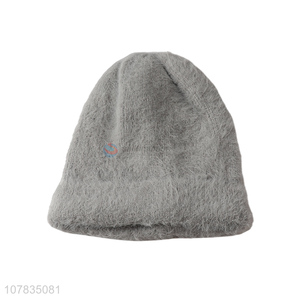 New product soft plush knitting hat men autumn winter fluffy beanies