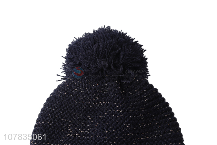 Yiwu market women winter knitted hat ladies knitting beanies wholesale