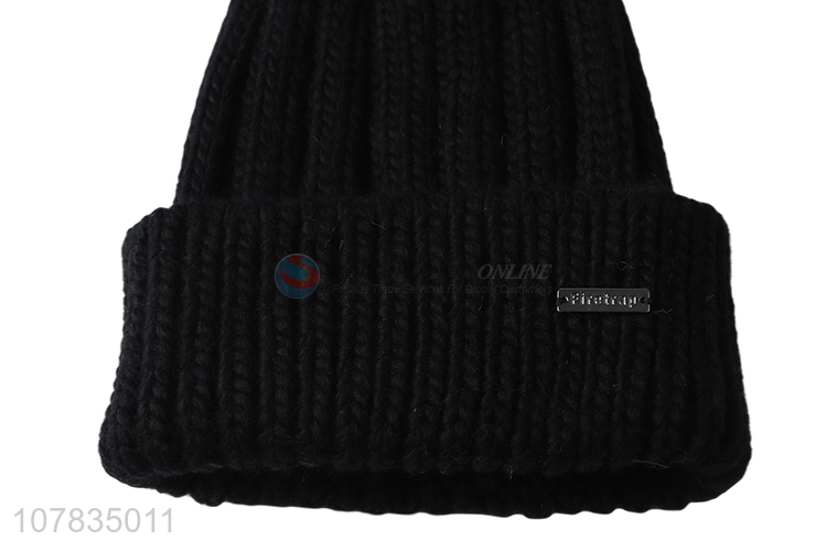 Wholesale vendor women winter warm pompom hat hair bulb knitting cap