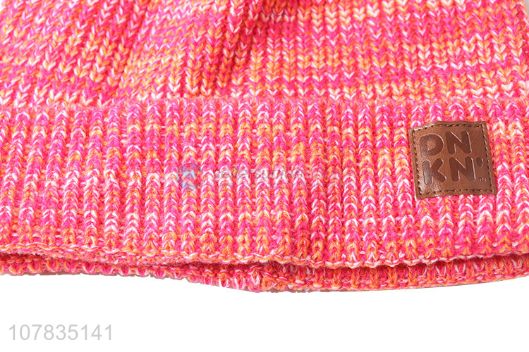 Yiwu wholesale colorful knitted hat children winter warm beanie caps