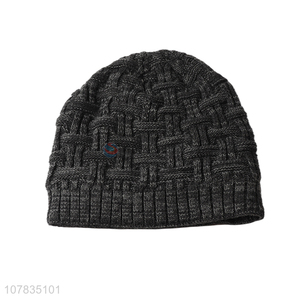 Hot product outdoor winter hats men knitting beanie cap wholesale