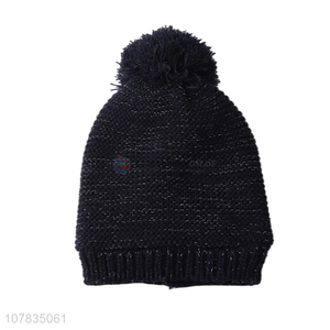 Yiwu market women winter knitted hat ladies knitting beanies wholesale