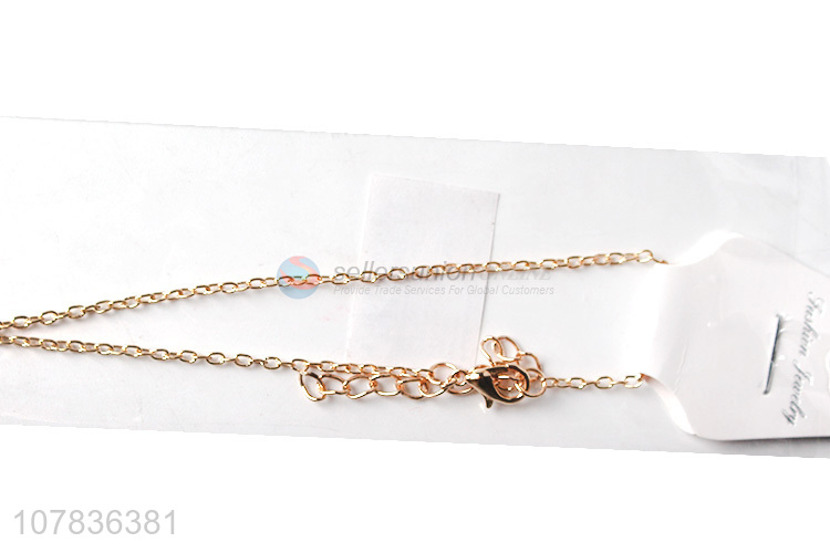 Low price rose gold stainless steel necklace wholesale