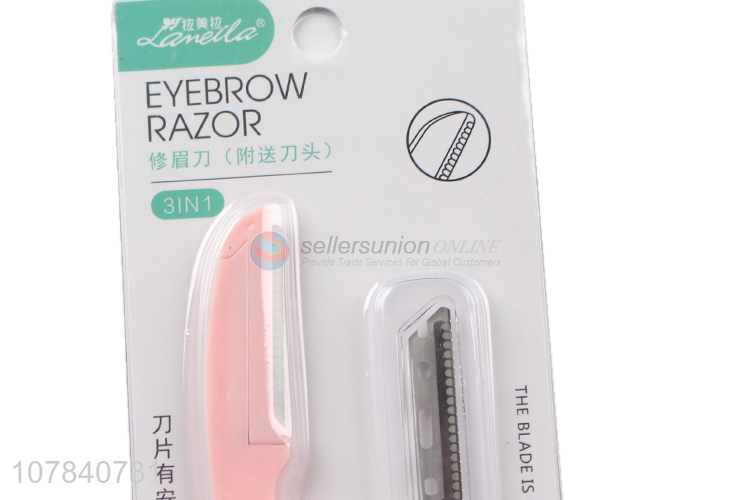 New creative design plastic eyebrow trimming knife with replacement blade