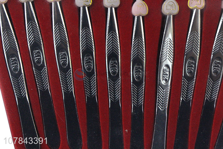 Promotional durable silver eyebrow tweezers eyelash extension