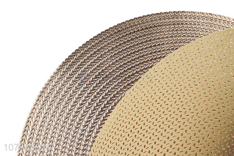 China wholesale round wheat ear woven pvc placemat