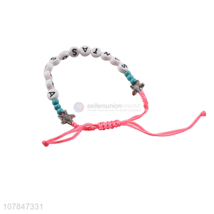 Popular products pink hand strip bracelet with plastic beads