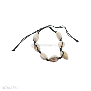 China wholesale black friendship bracelet with decorative shells