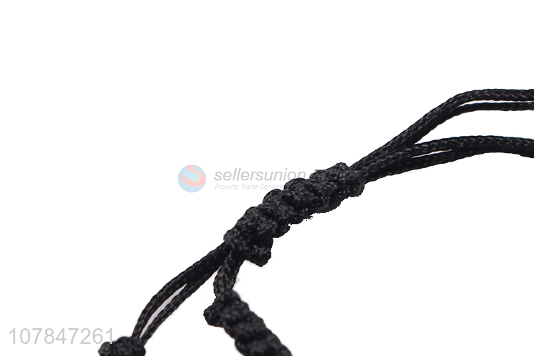 Top quality black hand woven hand strip bracelet for sale