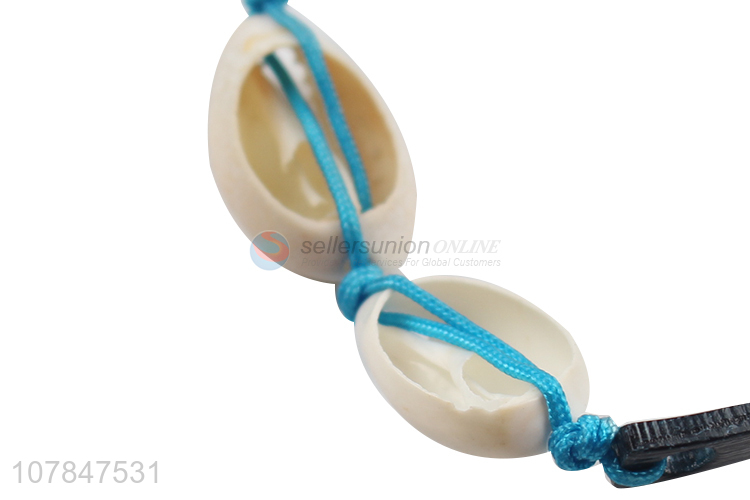 Top selling blue handmade hand strip shells bracelet