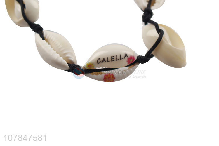 China wholesale black friendship bracelet with decorative shells