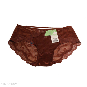 Factory direct sale red gauze lace briefs for ladies