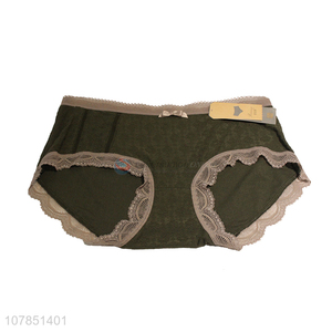 New green modal sexy panties for ladies with lace edges